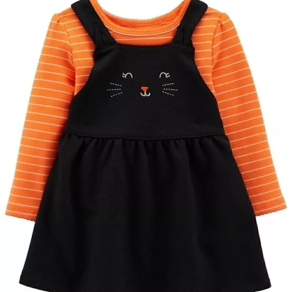 Bundle of 3 Carter's Baby , Halloween GirlsBaby Creeper, 3 Months, Gray